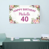 40. Geburtstag Rosa Lila Wasserfarbe Banner (Messeveranstaltung)