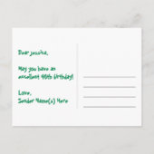 40. Geburtstag: Rosa Streifen & Herz, Regenbogen 4 Postkarte (Rückseite)