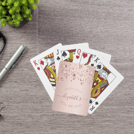 40. Geburtstag Rose Gold Rosa glitzerglatter Stern Spielkarten