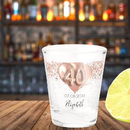 40. Geburtstag Rose Goldballons Name Schnapsglas