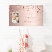40. Geburtstag Rose Goldene Sterne Foto Banner (Insitu)