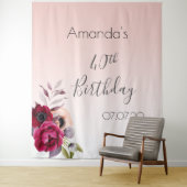 40. Geburtstag Rose Goldrot Rosa Blütenblume Wandteppich (Beispiel)