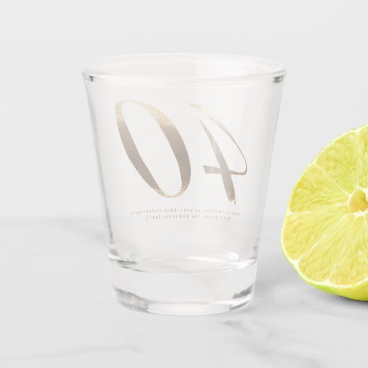 40. Geburtstag Ruby Hochzeit Jahrestag Schnapsglas (Rückseite)
