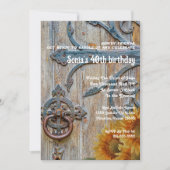 40. Geburtstag Rustic Barn Door Western  Einladung (Vorderseite)