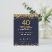 40. Geburtstag Save the Date Einladung (Stehend Vorderseite)
