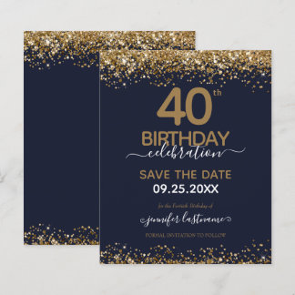 40. Geburtstag Save the Date Einladung