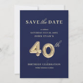 40. Geburtstag Save the Date Einladung (Vorderseite)