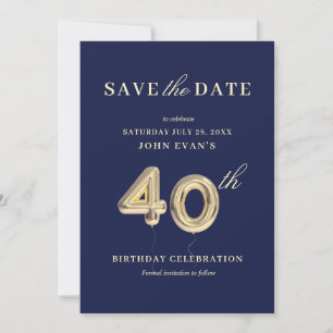 40. Geburtstag Save the Date Einladung