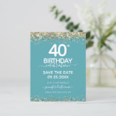 40. Geburtstag Save the Date Einladung (Stehend Vorderseite)