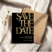40. Geburtstag Save the Date Schwarz & Gold Einladung
