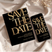 40. Geburtstag Save the Date Schwarz & Gold Einladung