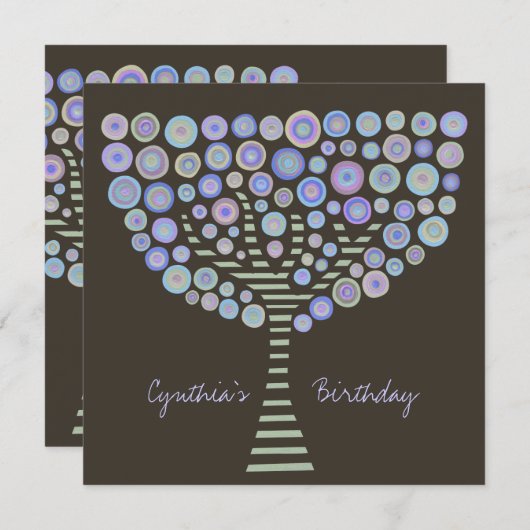 40. Geburtstag Schokolade Mauve Tree Einladung (Vorne/Hinten)