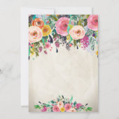 40. Geburtstag schöne Blumeneinladung, Einladung (Rückseite)