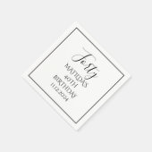 40. Geburtstag Schwarz Elegantes Skript Modern Che Serviette (Ecke)