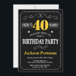 40. Geburtstag Schwarz-Gelb-Halbpension Einladung<br><div class="desc">40. Geburtstag Einladung schwarz und gelb Typografie. Tafel. Schwarz-Weiß-Hintergrund. Erwachsener zum Geburtstag. Männer oder Frauen zum Geburtstag. Kinder Junge oder Mädchen Lady Teen Teenage Bday einladen. 13. 15. 16. 18. 20. 21. 30. 40. 50. 60. 70. 80. 90. Jedes Alter. Für weitere Anpassungen klicken Sie bitte auf die Schaltfläche "Anpassen"...</div>