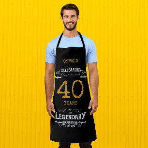40. Geburtstag Schwarz Gold Legendär Lustig Schürze