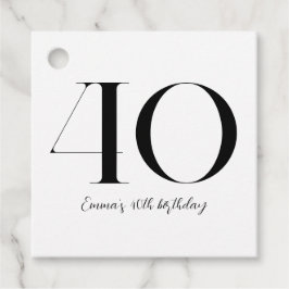 40. Geburtstag Schwarz und Weiß Geschenkanhänger
