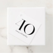 40. Geburtstag Schwarz und Weiß Geschenkanhänger (Beispiel)