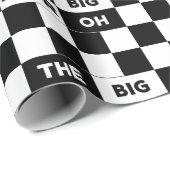 40. Geburtstag Schwarz-Weiß-Karrer Muster Geschenkpapier (Rolleneckpunkt)