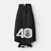 40. Geburtstag schwarz-weiß zwei Fotos Cooler Flaschenkühler (Rückseite)