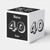 40. Geburtstag Schwarz-weiße Personalisierte Gesic Geschenkschachtel (Rückseite)