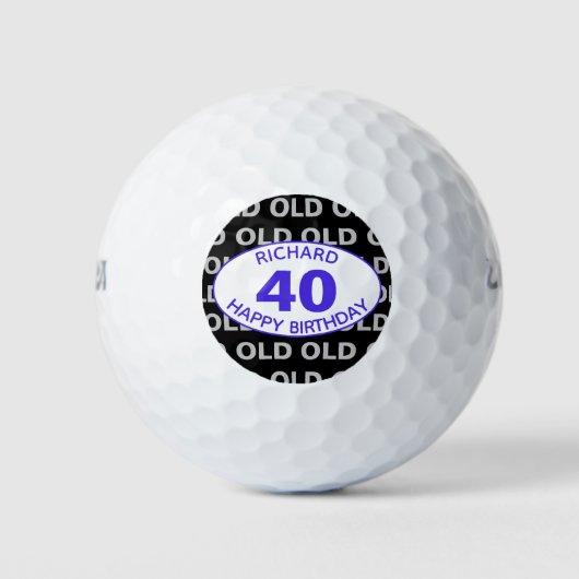 40. Geburtstag Schwarzer Funny ALD jedes Alter Golfball (Vorderseite)