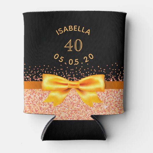 40. Geburtstag schwarzer Goldbug Dosenkühler (Vorderseite)