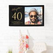 40. Geburtstag Schwarzes Foto Banner (Insitu)