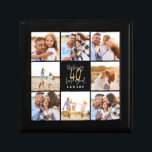 40. Geburtstag Schwarzes Foto Collage Erinnerungskiste<br><div class="desc">Feiern Sie Ihren 40. Geburtstag stilvoll mit diesem schwarzen und goldenen Effekt 40. Geburtstag. Modernes Design mit Skripttext und fett formatierter Grafik. Ändern Sie die Farbe,  um sie anzupassen. Teil einer Sammlung.</div>