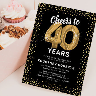 40. Geburtstag Schwarzes Gold Einladung