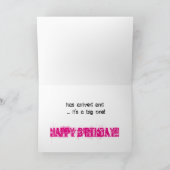 40. Geburtstag, Schwester, schwarz, rosa Text, wei Karte (Innenseite)