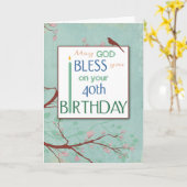 40. Geburtstag, segne dich, religiös Karte (Gelbe Blume)