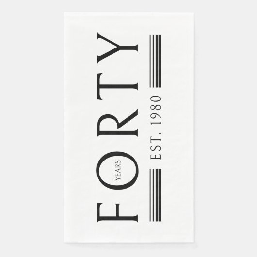 40. Geburtstag Serviette (Vorderseite)