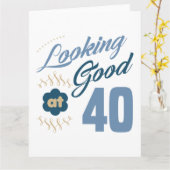 40. Geburtstag sieht gut aus Karte (Gelbe Blume)