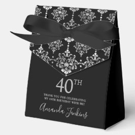 40. Geburtstag Silber Elegant Danke  Geschenkschachtel