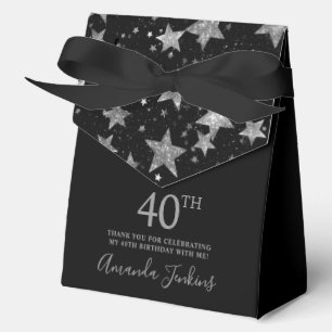 40. Geburtstag Silberne Sterne Danke  Geschenkschachtel
