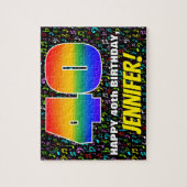 40. Geburtstag — Spaß, farbenfrohe Musiksymbole & Puzzle (Vertikal)