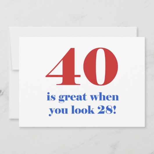40. Geburtstag Spaß Geschenke Karte (Vorderseite)