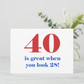 40. Geburtstag Spaß Geschenke Karte (Stehend Vorderseite)
