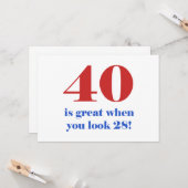 40. Geburtstag Spaß Geschenke Karte (Vorderseite/Rückseite Beispiel)
