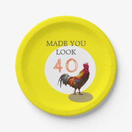 40. Geburtstag Spaß Rooster Hühnermännchen Pappteller