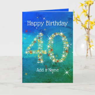 40. Geburtstag - Startnummern - Blau grün - Alter Karte
