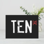 40. Geburtstag - TEN auf den Vierten Einladung (Stehend Vorderseite)