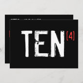 40. Geburtstag - TEN auf den Vierten Einladung (Vorne/Hinten)