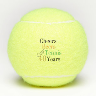 40. Geburtstag Tennis Cheers und Biere Black Tennisbälle