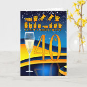 40. Geburtstag Totes sprachliches Glück zum Geburt Karte (Gelbe Blume)