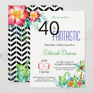 40. Geburtstag Tropische Party Einladung