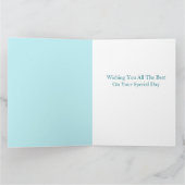 40. Geburtstag Türkisblau Blumen Wasserfarbe Karte (Innenseite)