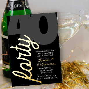 40. Geburtstag Überdimensionales Vierzig Schriftzu Folieneinladung