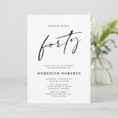 40. Geburtstag Überraschung Party Chic Modernes Dr Einladung (Stehend Vorderseite)